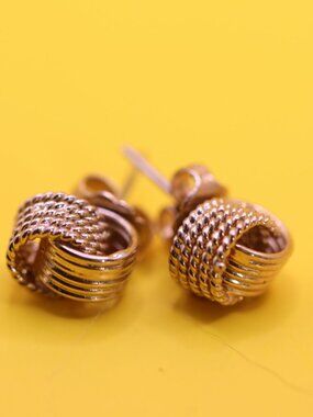 Vintage 1970's Avon Gold Tone Love Knot Earrings